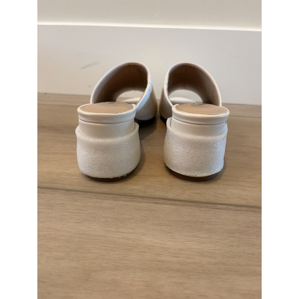Nanette Lepore Dani Parchment cream nude off white bone mules slides heels 8 - Picture 5 of 9
